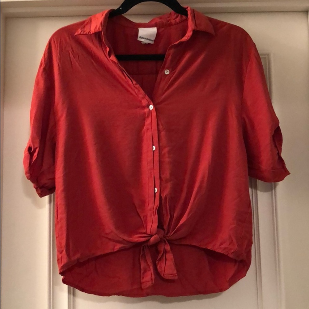 Rust Colored Tie Blouse